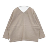 evam eva シルクリネンプルオーバー Vネック 定価24200円 E221T055 ブラウス シャツ ベージュ レディース エヴァムエヴァ【中古】6-0429M∞