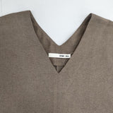 evam eva シルクリネンプルオーバー Vネック 定価24200円 E221T055 ブラウス シャツ ブラウン レディース エヴァムエヴァ【中古】6-0429M∞