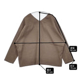 evam eva シルクリネンプルオーバー Vネック 定価24200円 E221T055 ブラウス シャツ ブラウン レディース エヴァムエヴァ【中古】6-0429M∞