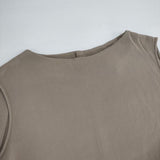 evam eva cotton sleeveless 定価22000円 E231T158 ノースリーブ ブラウス シャツ ベージュ レディース エヴァムエヴァ【中古】6-0614S∞