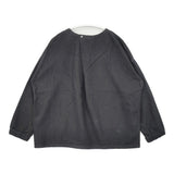vie evam eva V213T933 FLANNEL COTTON PULLOVER サイズ2 日本製 ブラウス シャツ チャコールグレー レディース ヴィー エヴァムエヴァ【中古】6-0123T△