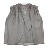 evam eva コットンローンノースリーブ ギャザー 定価19800円 E241T213 ブラウス シャツ 24SS グレー レディース エヴァムエヴァ【中古】6-0614S∞