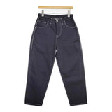 mina perhonen tie xa4441 サイズ36 ステッチ パンツ ネイビー レディース ミナペルホネン【中古】6-0225G♪