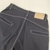 mina perhonen tie xa4441 サイズ36 ステッチ パンツ ネイビー レディース ミナペルホネン【中古】6-0225G♪