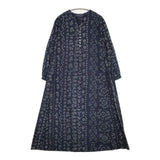 Pal'las Palace インディゴガーゼ花曇り柄ボトル衿ワンピース 定価41800円 ワンピース ネイビー レディース パラスパレス【中古】6-0323M∞