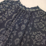 Pal'las Palace インディゴガーゼ花曇り柄ボトル衿ワンピース 定価41800円 ワンピース ネイビー レディース パラスパレス【中古】6-0323M∞