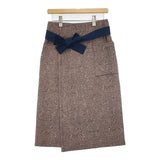 Pal'las Palace PFSK-1598C ウールリネン ラップスカート 花柄 スカート ベージュ ネイビー レディース パラスパレス【中古】6-0123T△