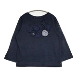 45R/45rpm コサージュのTシャツ（インディゴ）定価25300円 長袖Ｔシャツ カットソー ロンＴ ネイビー レディース フォーティーファイブアールピーエム【中古】6-0323M∞