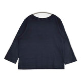 45R/45rpm コサージュのTシャツ（インディゴ）定価25300円 長袖Ｔシャツ カットソー ロンＴ ネイビー レディース フォーティーファイブアールピーエム【中古】6-0323M∞