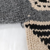 KANATA カナダ製 サイズ38 カウチンニット ジップアップ ウール カーディガン グレー ベージュ レディース カナタ【中古】5-1226T♪