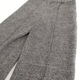 collex ジャガードヘリンボーンセミワイドパンツ ウール混 60470213003 サイズ1 定価25300円 ブラック グレー レディース コレックス【中古】6-0106T♪