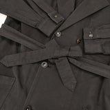 the last flower of the afternoon ベルト付き コットン チェスターコート ブラック レディース ラストフラワー【中古】6-0310M△