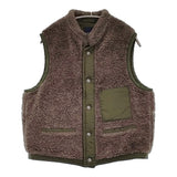 45R/45rpm ボア×ナイロンのベスト サイズ2 定価45100円 リバーシブル ベスト グレー カーキ レディース フォーティーファイブアールピーエム【中古】5-1222T♪