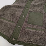 45R/45rpm ボア×ナイロンのベスト サイズ2 定価45100円 リバーシブル ベスト グレー カーキ レディース フォーティーファイブアールピーエム【中古】5-1222T♪