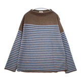 45R/45rpm 45星カシミヤの908バスク馬Tシャツ（サイズ02） 定価42900円 セーター ニット ブラウン ブルー レディース フォーティーファイブアールピーエム【中古】6-0201T∞