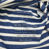 45R/45rpm 36番天竺の908バスクTシャツ（インディゴ） ボーダー 定価24200円 カットソー ネイビー ホワイト レディース フォーティーファイブアールピーエム【中古】6-0210M♪