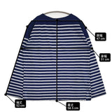 45R/45rpm 36番天竺の908バスクTシャツ（インディゴ） ボーダー 定価24200円 カットソー ネイビー ホワイト レディース フォーティーファイブアールピーエム【中古】6-0210M♪