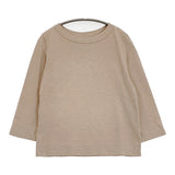 45R/45rpm 四角T 天竺 コットン サイズ2 長袖Ｔシャツ カットソー ロンＴ ベージュ レディース フォーティーファイブアールピーエム【中古】6-0210M♪