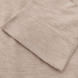 45R/45rpm 四角T 天竺 コットン サイズ2 長袖Ｔシャツ カットソー ロンＴ ベージュ レディース フォーティーファイブアールピーエム【中古】6-0210M♪