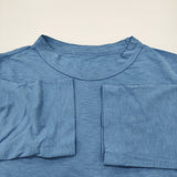 45R/45rpm 四角T 天竺 コットン サイズ2 長袖Ｔシャツ カットソー ロンＴ ライトブルー レディース フォーティーファイブアールピーエム【中古】6-0210M♪