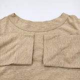 45R/45rpm 四角T 天竺 コットン サイズ2 長袖Ｔシャツ カットソー ロンＴ ベージュ レディース フォーティーファイブアールピーエム【中古】6-0210M♪