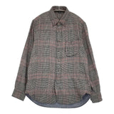 45R/45rpm 二重織の908ローファーボタンダウンシャツ 定価49500円 長袖シャツ ネイビー ホワイト レディース フォーティーファイブアールピーエム【中古】5-1222T♪