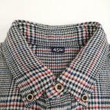 45R/45rpm 二重織の908ローファーボタンダウンシャツ 定価49500円 長袖シャツ ネイビー ホワイト レディース フォーティーファイブアールピーエム【中古】5-1222T♪