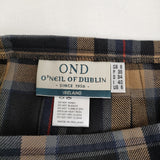 O'NEIL OF DUBLIN WORSTED WOOL TARTAN MIDDLE KILT SKIRT 定価33000円 DALNESSIE スカート 25AW ベージュ グレー レディース オニールオブダブリン【中古】5-1222T♪
