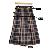O'NEIL OF DUBLIN WORSTED WOOL TARTAN MIDDLE KILT SKIRT 定価33000円 DALNESSIE スカート 25AW ベージュ グレー レディース オニールオブダブリン【中古】5-1222T♪