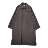 THE LIBRARY SUPER100'S WOOL MELTON BAL COLLAR COAT サイズS ステンカラーコート ブラウン系 ユニセックス ザ ライブラリー【中古】5-1228A♪