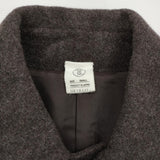 THE LIBRARY SUPER100'S WOOL MELTON BAL COLLAR COAT サイズS ステンカラーコート ブラウン系 ユニセックス ザ ライブラリー【中古】5-1228A♪