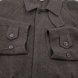 THE LIBRARY SUPER100'S WOOL MELTON BAL COLLAR COAT サイズS ステンカラーコート ブラウン系 ユニセックス ザ ライブラリー【中古】5-1228A♪