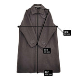 THE LIBRARY SUPER100'S WOOL MELTON BAL COLLAR COAT サイズS ステンカラーコート ブラウン系 ユニセックス ザ ライブラリー【中古】5-1228A♪