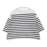 ORCIVAL バスクシャツ IP52-01 フランス製 製品洗い ボーダー Ｔシャツ カットソー ホワイト カーキ レディース オーシバル/オーチバル【中古】6-0608S∞