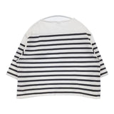 ORCIVAL バスクシャツ IP52-01 フランス製 製品洗い ボーダー Ｔシャツ カットソー ホワイト カーキ レディース オーシバル/オーチバル【中古】6-0608S∞