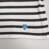 ORCIVAL バスクシャツ IP52-01 フランス製 製品洗い ボーダー Ｔシャツ カットソー ホワイト カーキ レディース オーシバル/オーチバル【中古】6-0608S∞