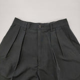 Y's bis i wish ツータック ワイドスラックスパンツ IK-P08-903 パンツ ブラック レディース ワイズビス/Yohji【中古】6-0215G♪