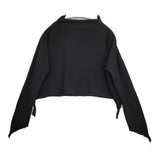 Haat ISSEY MIYAKE ハイネック 切りっぱなしデザイン サイズ2 ウール カットソー ブラック レディース ハートイッセイミヤケ【中古】6-0215M♪