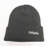Oblada オブラダ KNIT CAP ビーニー 刺繍 帽子 ニットキャップ ブラック レディース【中古】6-0112T◎