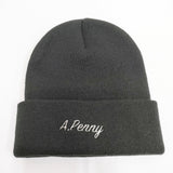 Oblada オブラダ KNIT CAP ビーニー 刺繍 帽子 ニットキャップ ブラック レディース【中古】6-0112T◎