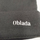 Oblada オブラダ KNIT CAP ビーニー 刺繍 帽子 ニットキャップ ブラック レディース【中古】6-0112T◎