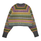 BEAMS BOY ボーイ フェアアイルVネックニット 定価14080円 セーター ニット グレー系 レディース ビームスボーイ【中古】5-1228T♪