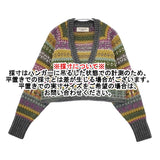 BEAMS BOY ボーイ フェアアイルVネックニット 定価14080円 セーター ニット グレー系 レディース ビームスボーイ【中古】5-1228T♪