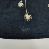 Pal'las Palace 刺繍 十日 フレンチスリーブ サイズ0 Uネック ワンピース ネイビー レディース パラスパレス【中古】6-0522S♪