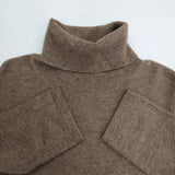 45R/45rpm フロートニットのタートルネックフレアドレス 定価46200円 ワンピース ブラウン レディース フォーティーファイブアールピーエム【中古】5-1228T♪