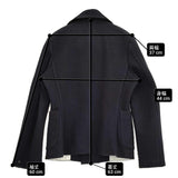 45R/45rpm ウールカシミヤ サイズ1 ジャケット ショート丈 ピーコート ネイビー レディース フォーティーファイブアールピーエム【中古】5-1226T♪