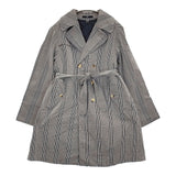 45R/45rpm 高密度ギャバチェックトレンチコート ライナー付き 定価74800円 ブラック ホワイト レディース フォーティーファイブアールピーエム【中古】5-1228T♪