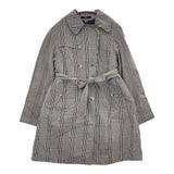 45R/45rpm 高密度ギャバチェックトレンチコート ライナー付き 定価74800円 ブラック ホワイト レディース フォーティーファイブアールピーエム【中古】5-1228T♪