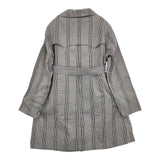 45R/45rpm 高密度ギャバチェックトレンチコート ライナー付き 定価74800円 ブラック ホワイト レディース フォーティーファイブアールピーエム【中古】5-1228T♪