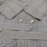 45R/45rpm 高密度ギャバチェックトレンチコート ライナー付き 定価74800円 ブラック ホワイト レディース フォーティーファイブアールピーエム【中古】5-1228T♪